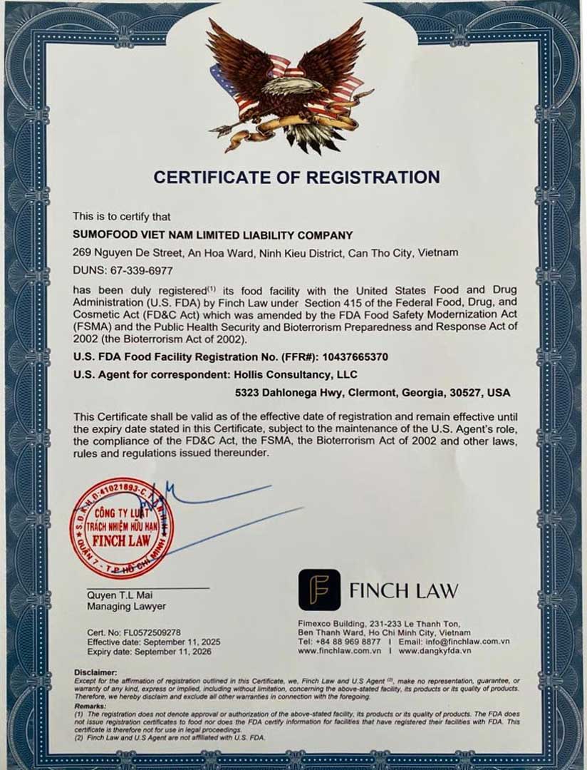 Giấy chứng nhận FDA