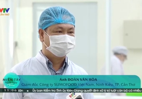 VTV Cần Thơ đưa tin về sản phẩm OCOP trong đó có sản phẩm Trà Long Giang của công ty Sumofood
